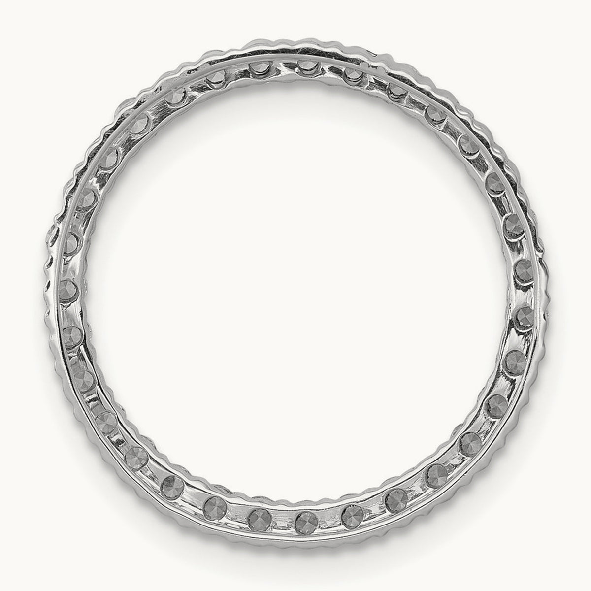 Diamond Circle Chain Slide — 14K White Gold, 17mm