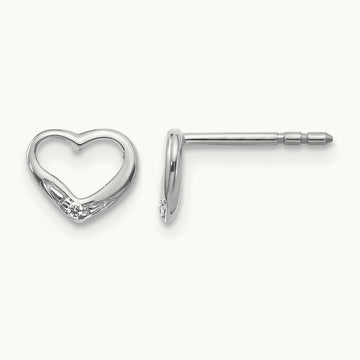 Diamond Heart Post Earrings — photo set