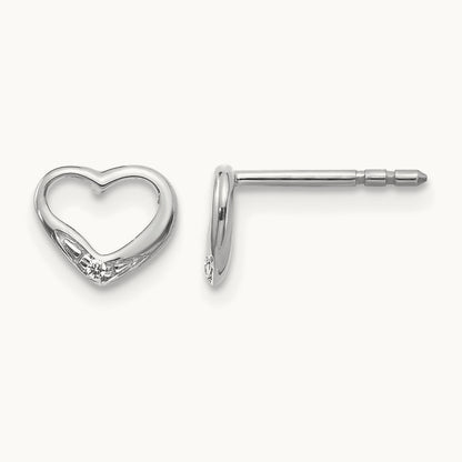 Diamond Heart Post Earrings — photo set