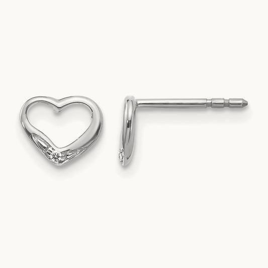 Diamond Heart Post Earrings — photo set