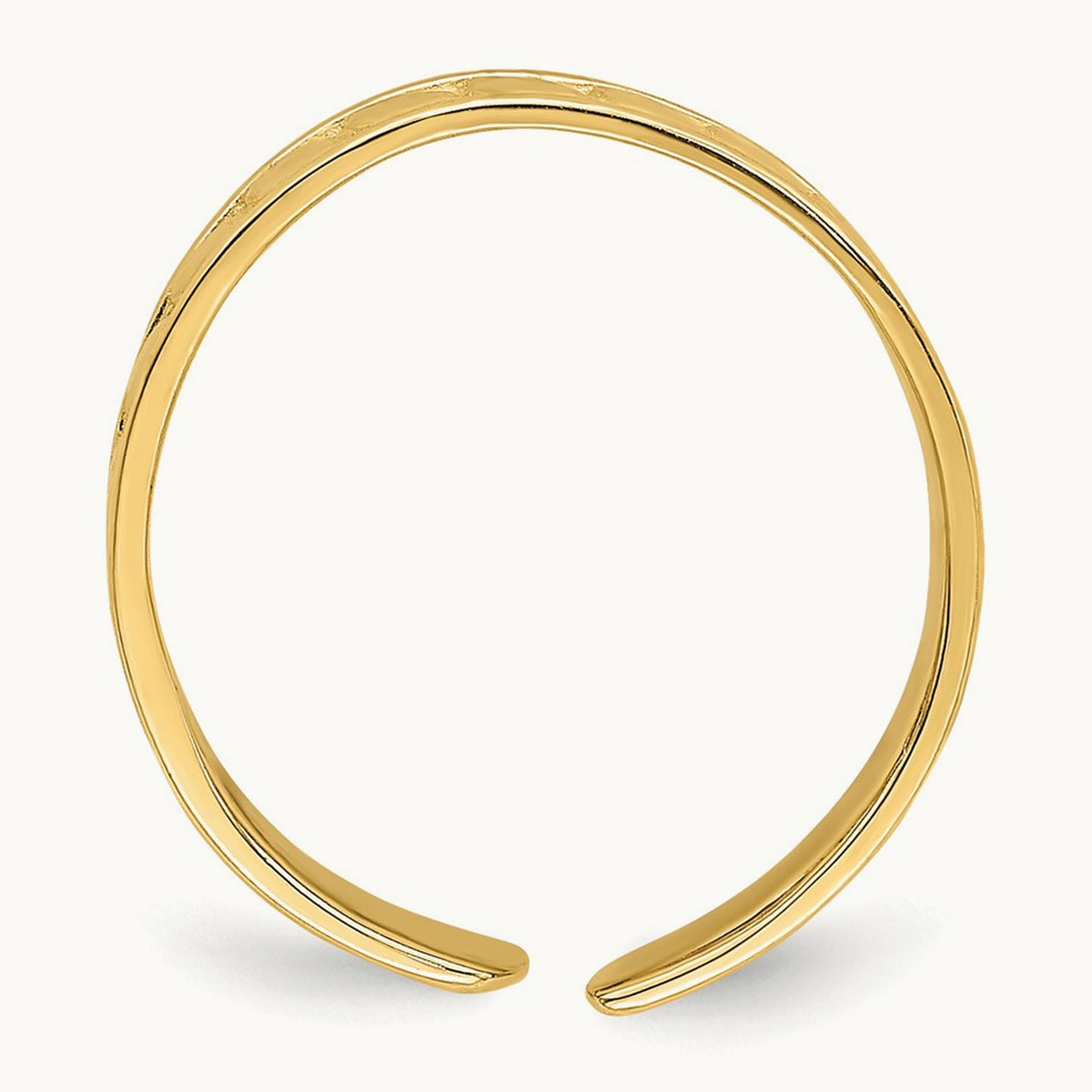 Adjustable Leaf Engraved Design Toe Ring — 14K Yellow Gold