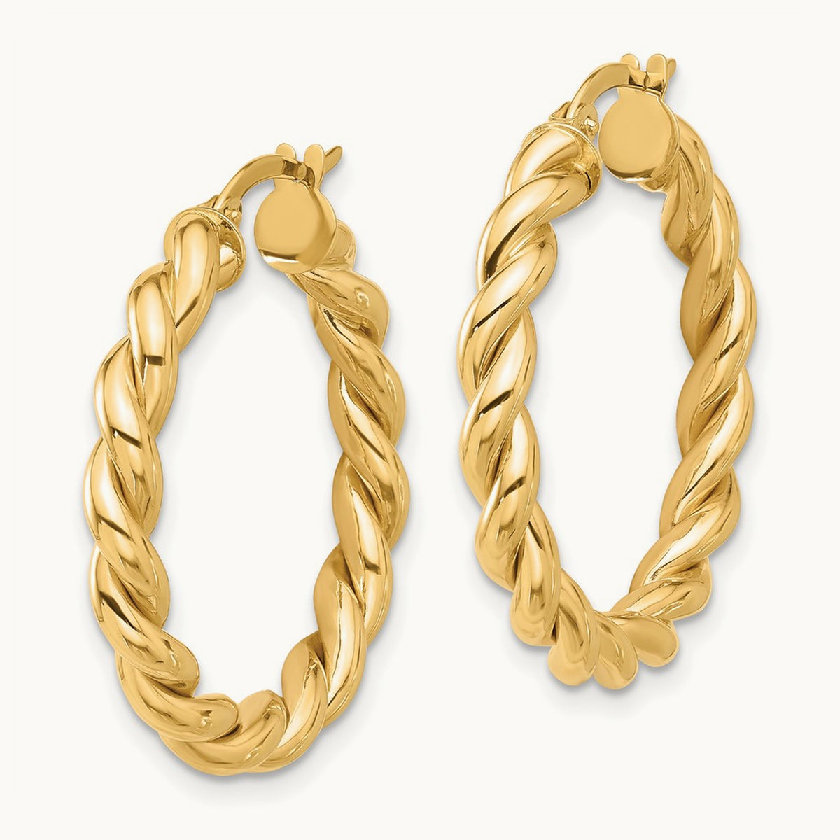 Polished Twisted Hoop Earrings — photo set