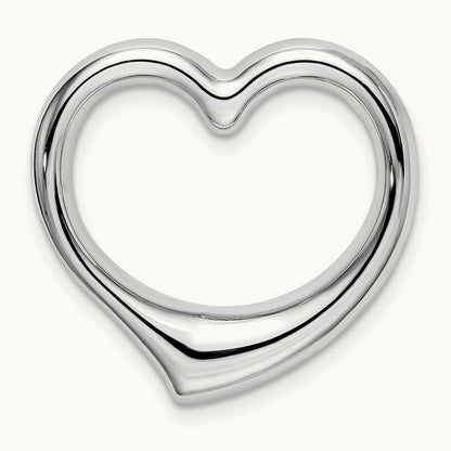 Heart Hollow Pendant Slide, 14K White Gold