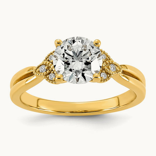 Round Center Engagement Ring, 1.50-2.50 ct tw Lab-Grown Diamond
