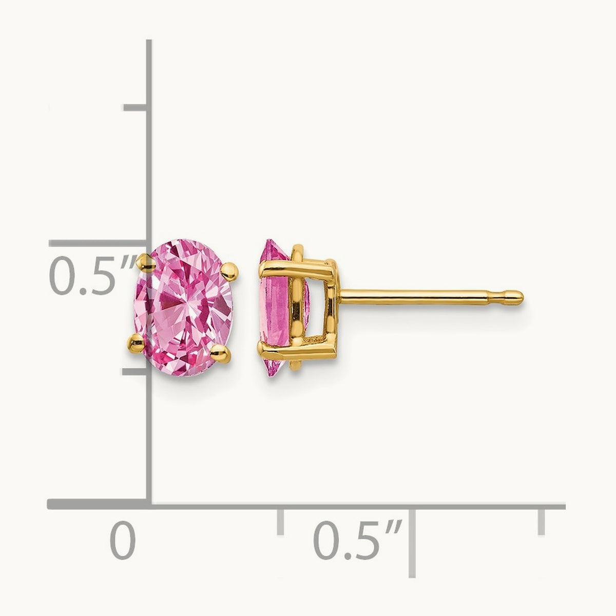 Sapphire Earrings, 14K Pink