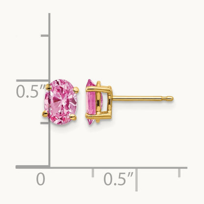 Sapphire Earrings, 14K Pink