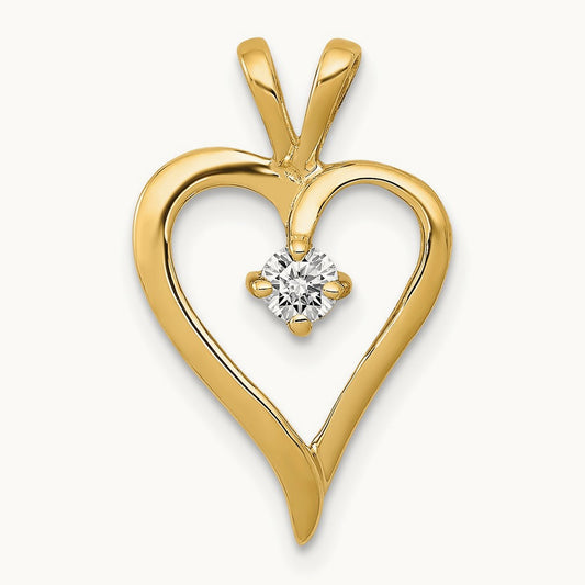 AA 1/10ct. Diamond Heart Pendant, 14K