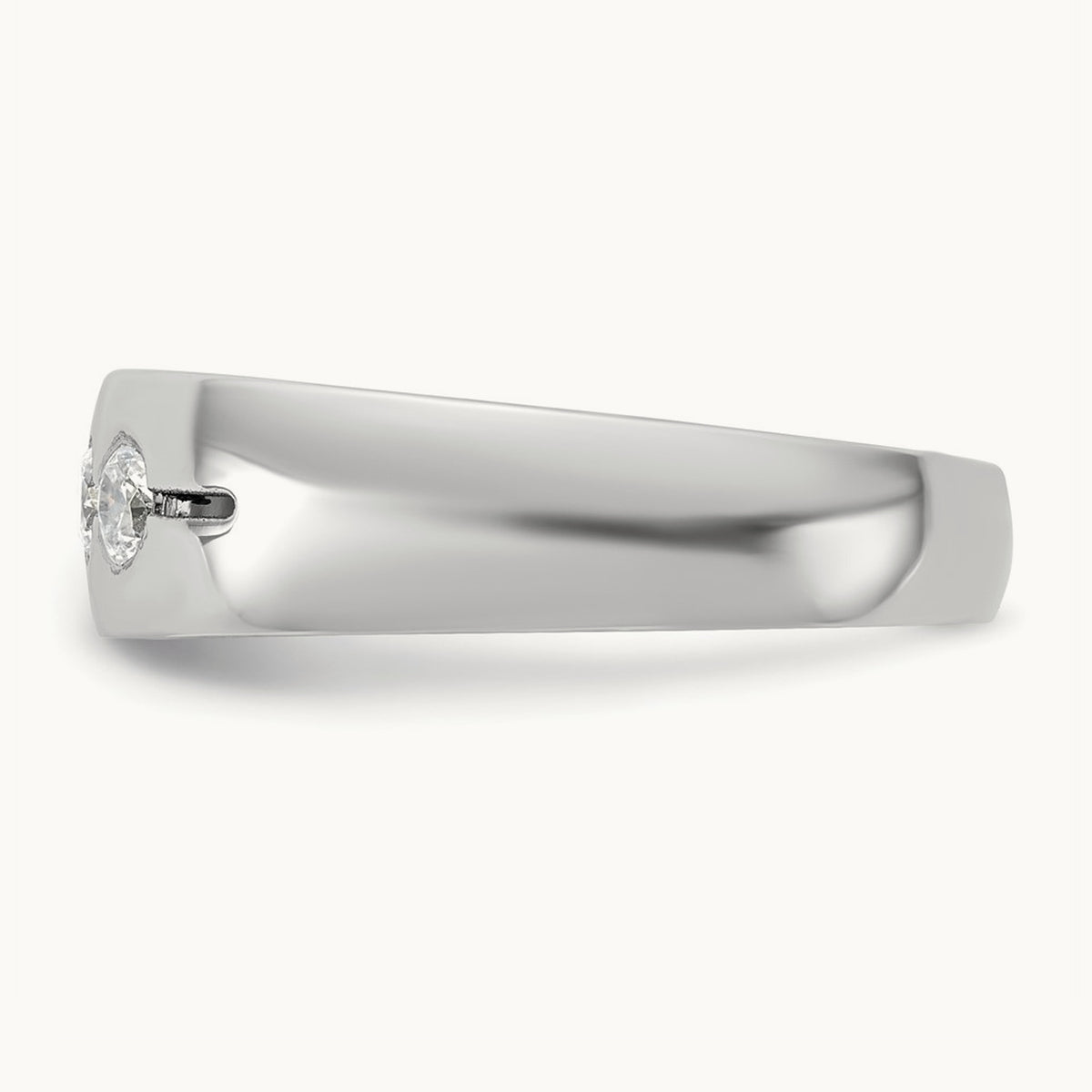 IB Goodman Mens Polished Complete 3-Stone 1/3ct Diamond Ring, 14K White Gold