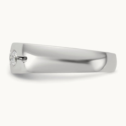 IB Goodman Mens Polished Complete 3-Stone 1/3ct Diamond Ring, 14K White Gold