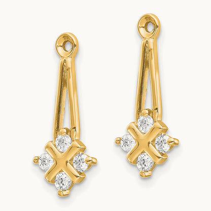 VS Dangle Cluster Diamond Earring Jacket, 14K