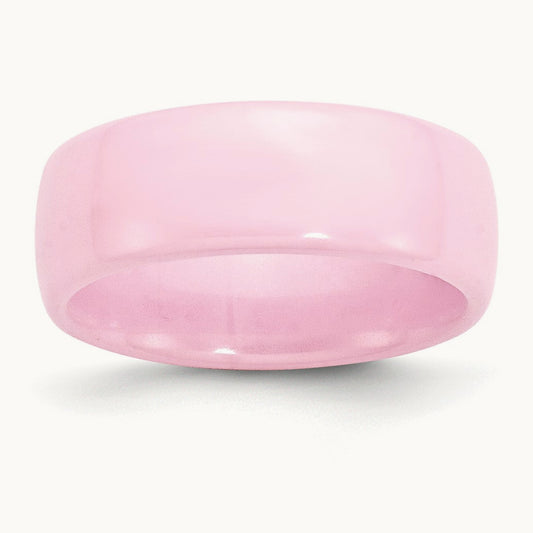 Polished Band, 8mm, Ceramic Pink