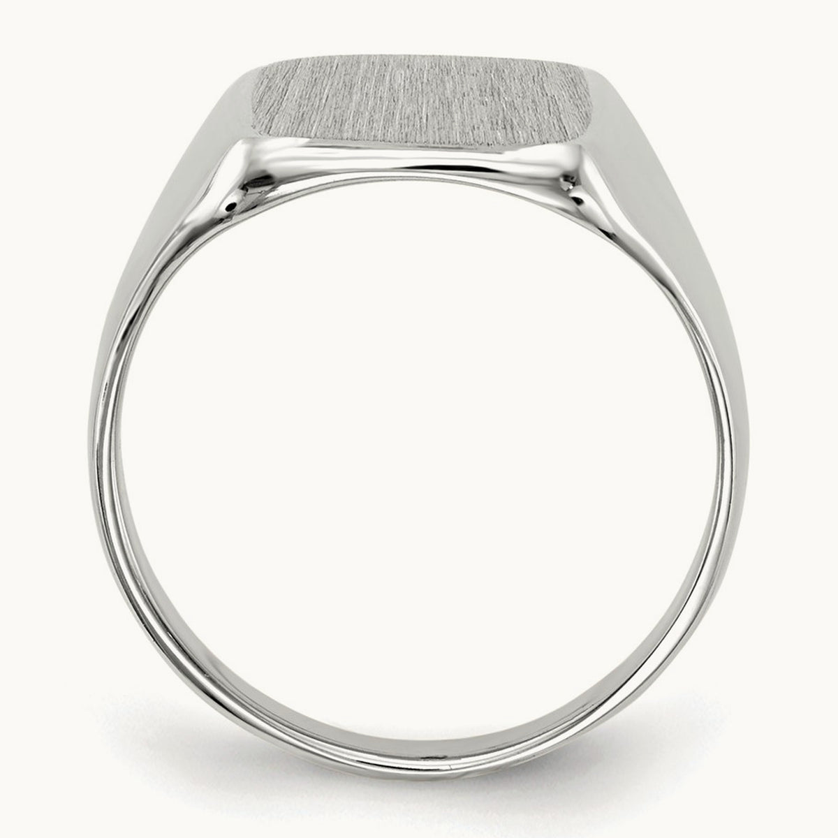 10.5x11. Closed Back Signet Ring, 0mm, 14K White Gold