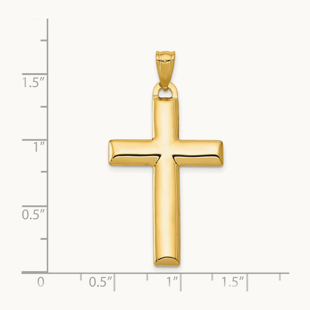 W/Rhodium Reversible Yellow/White Cross Pendant, 14K