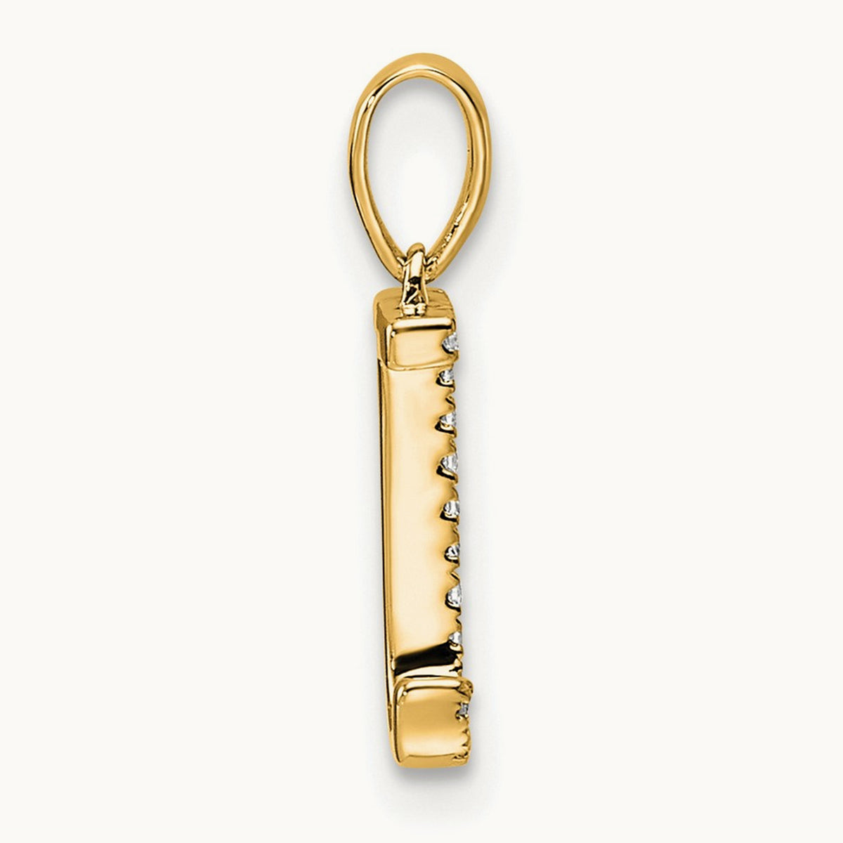 Diamond Letter J Initial Pendant, 14K