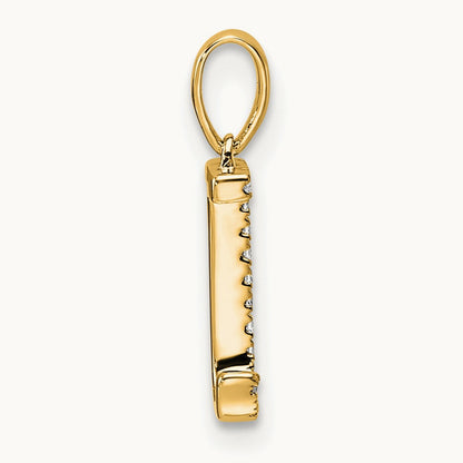 Diamond Letter J Initial Pendant, 14K