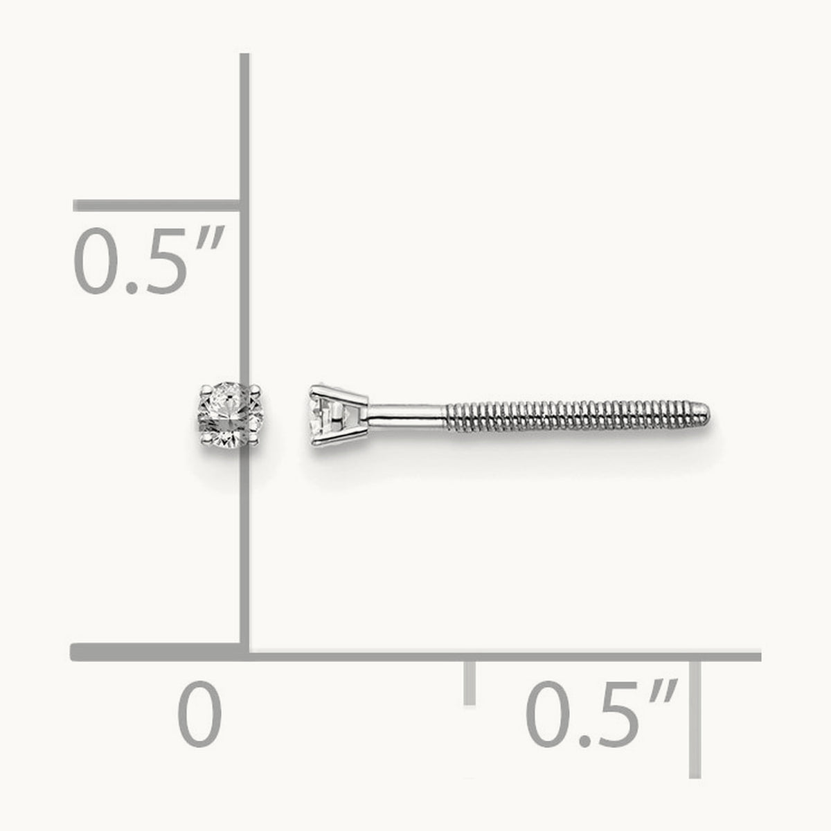Diamond Stud Thread on/off Post Earrings — 1.7mm