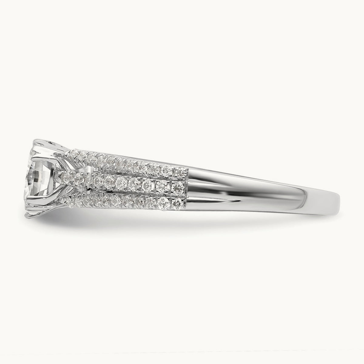 3-Row Cushion Semi-Mount Engagement Ring — 3/4 ct, 7