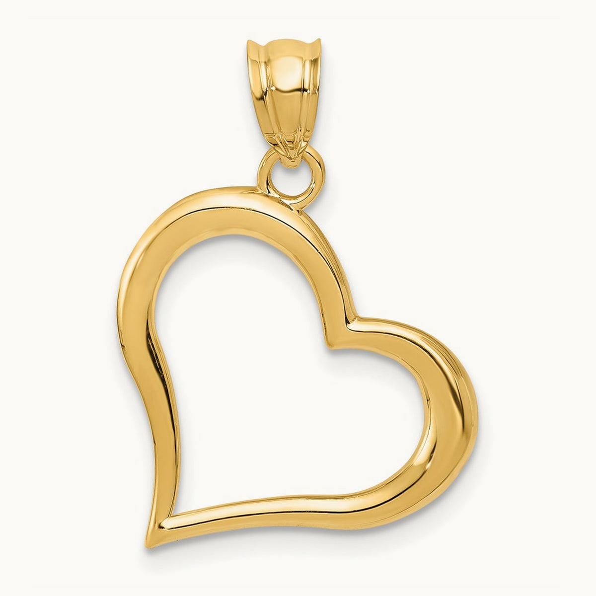 Polished Dangling Heart Pendant — 25mm