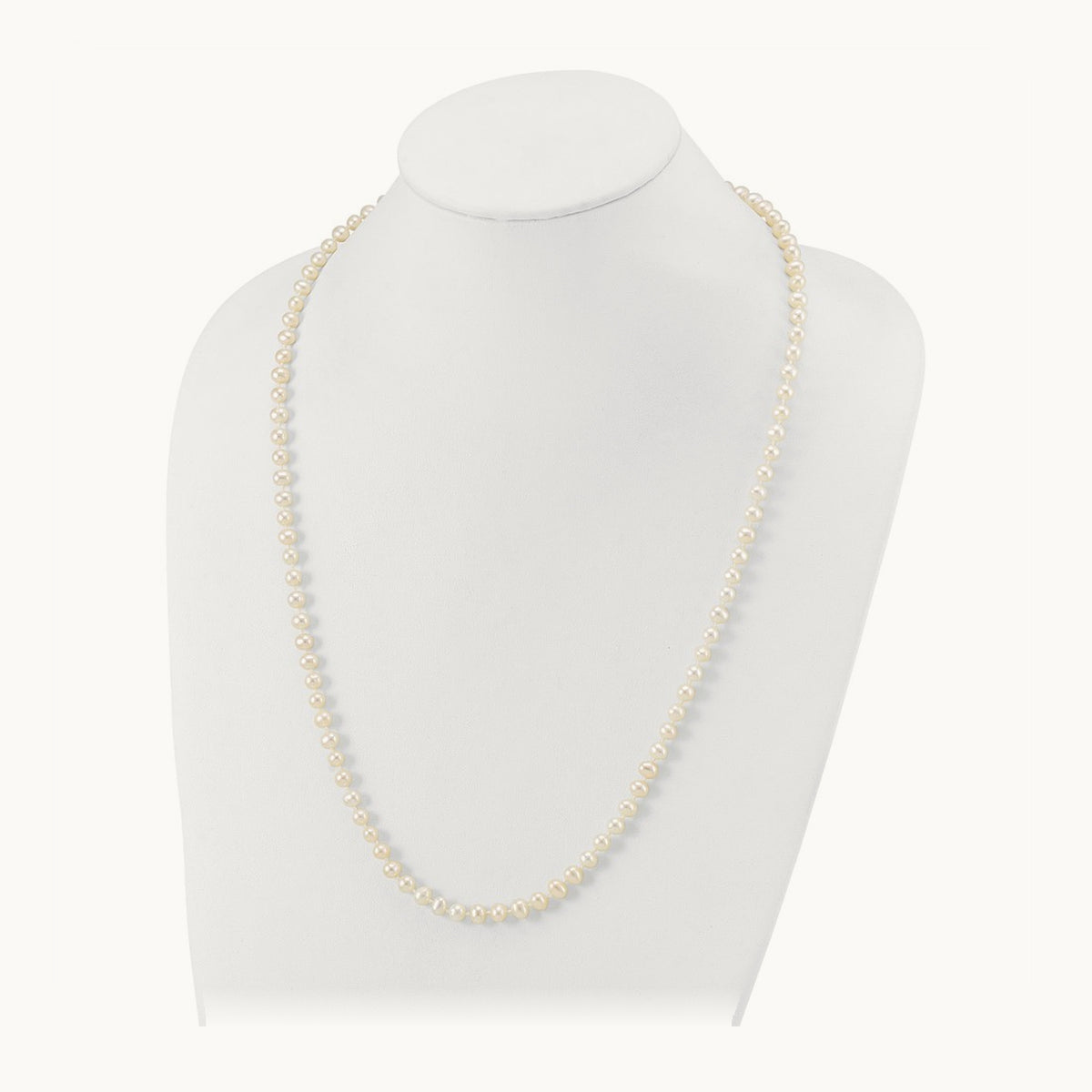 White Near Round Freshwater Cultured Pearl Necklace — 24mm
