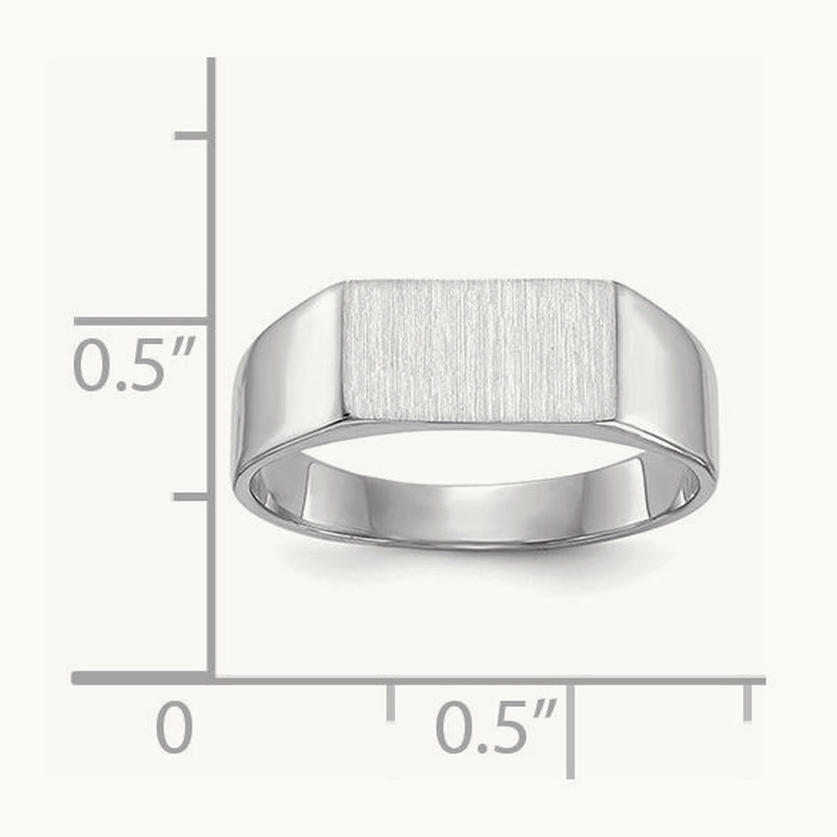 10.5x5. Closed Back Signet Ring, 5mm, 14K White Gold