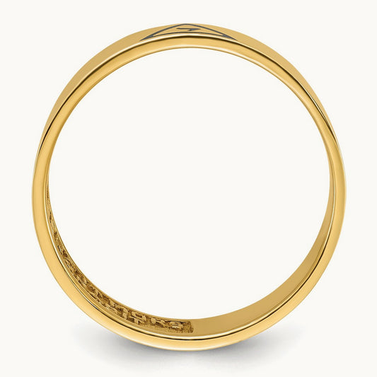IBGoodman Men's Enameled 14th Degree Grand Elect Masonic Ring, 14K
