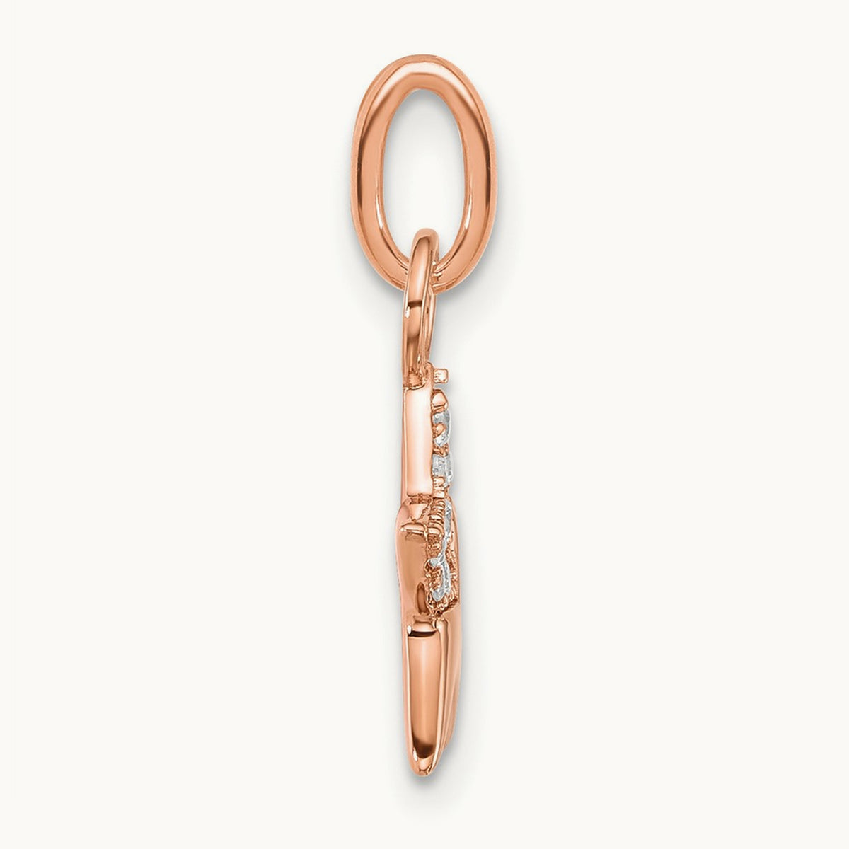 Polished Diamond Star Charm — 14K Rose Gold