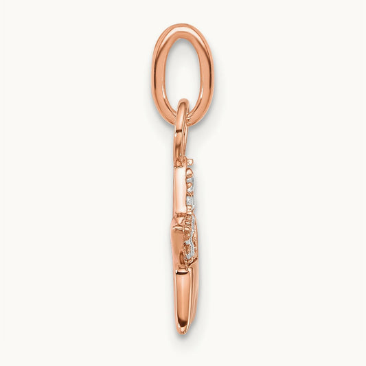 Polished Diamond Star Charm — 14K Rose Gold