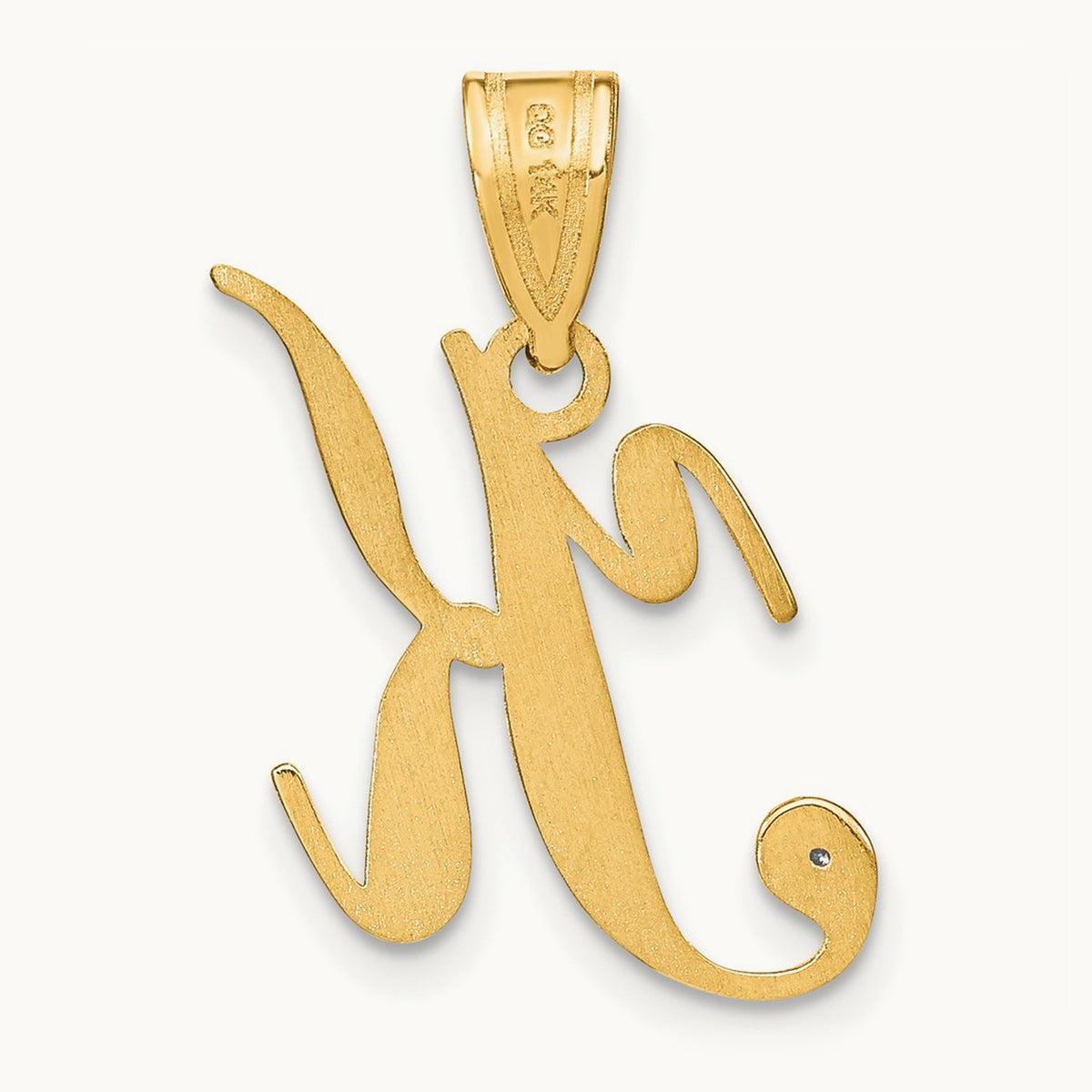 Script Initial Pendant with Diamond — K