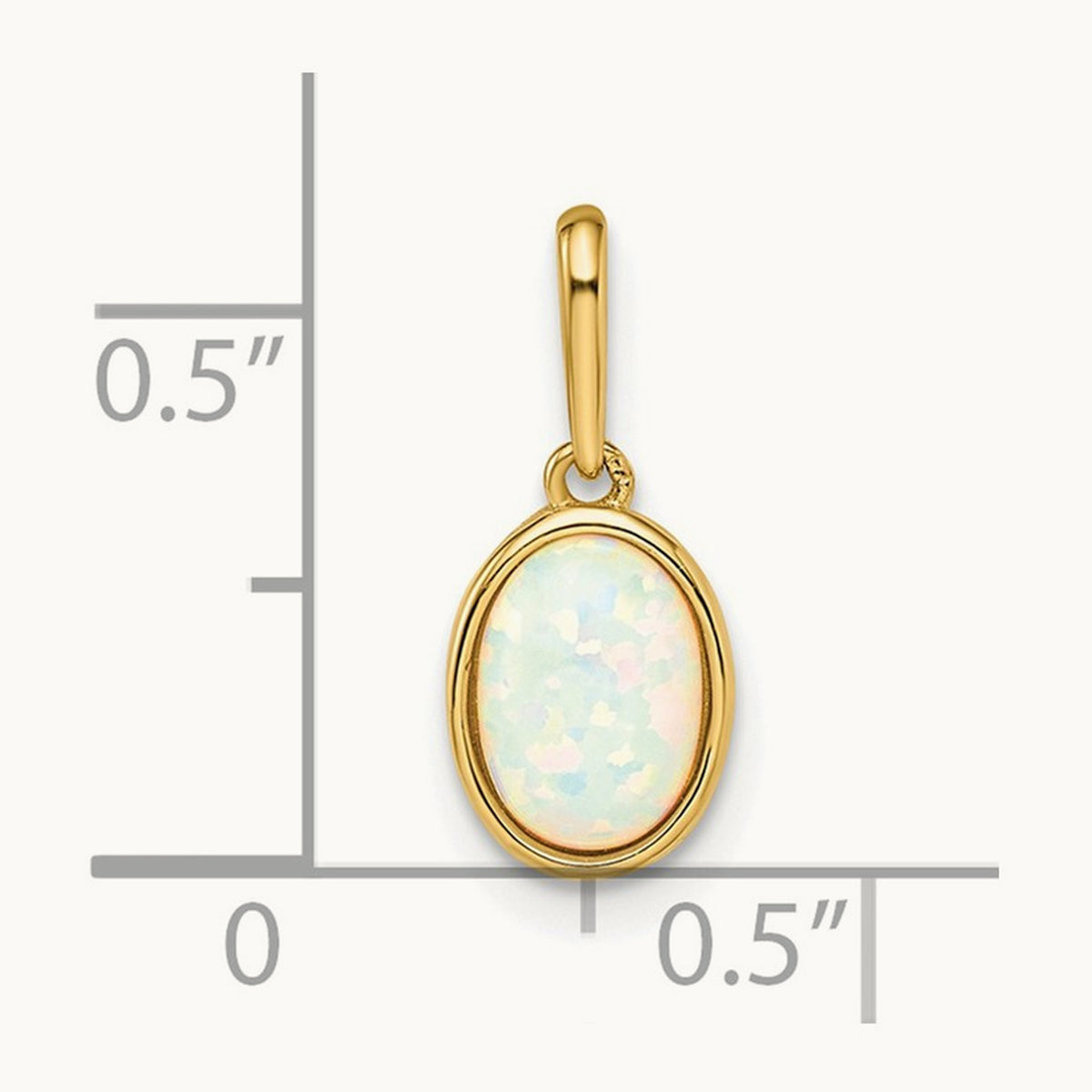 Lab Created Opal Pendant, 14K