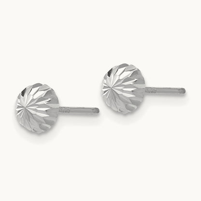 Polished & Diamond-Cut Half Ball Post Earrings — 5mm