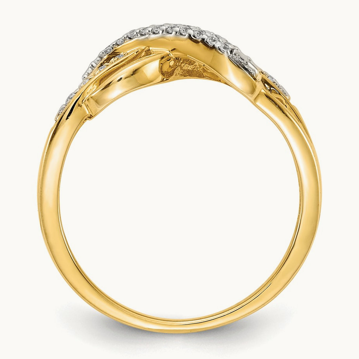 Infinity Symbol Ring, 0.10 ct tw Lab-Grown Diamond — 14K Yellow Gold
