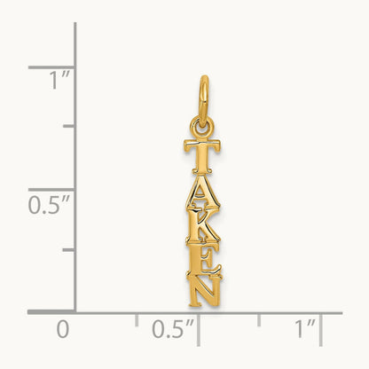 Polished TAKEN Charm, 14K