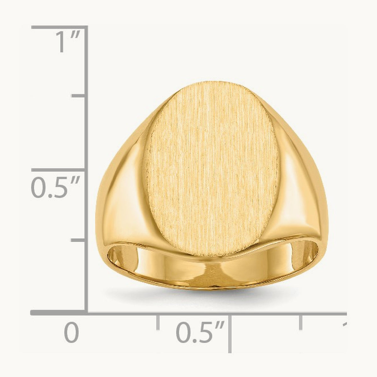 14.0x18. Closed Back Mens Signet Ring, 0mm, 14K