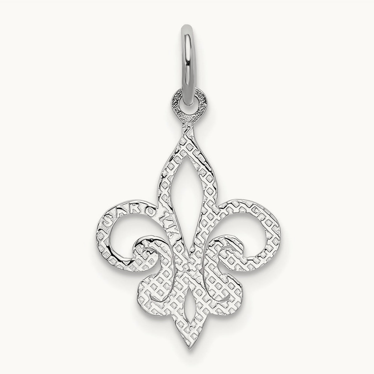 Fleur De Lis Charm — 14K White Gold