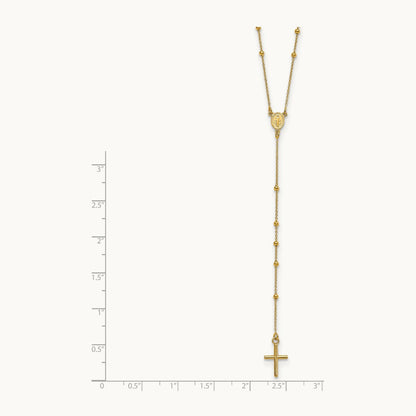 Polished Rosary 24 inch Necklace, 14K