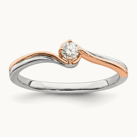 And Rose Plating Gold First Promise Promise Ring, 0.10 ct tw