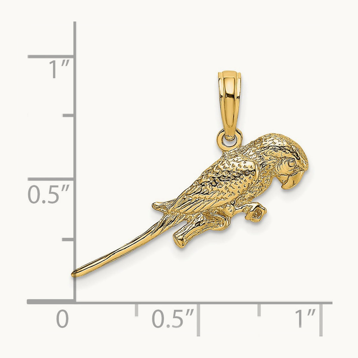 3-D Parrot Charm, 14K