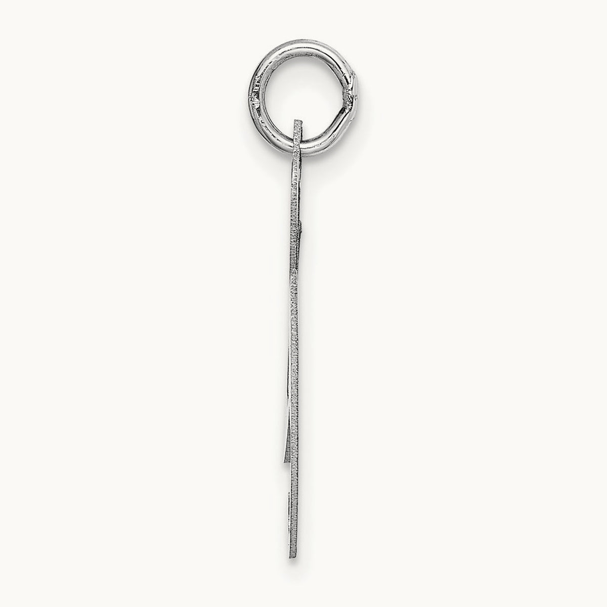 Medium Fancy Script Initial Charm — 14K White Gold, G