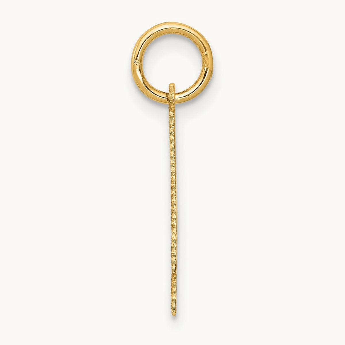 Medium Satin Number 4 Charm — 14K Yellow Gold