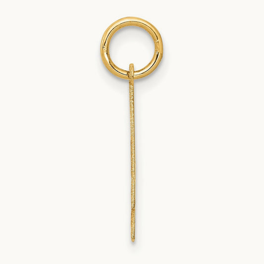 Medium Satin Number 4 Charm — 14K Yellow Gold