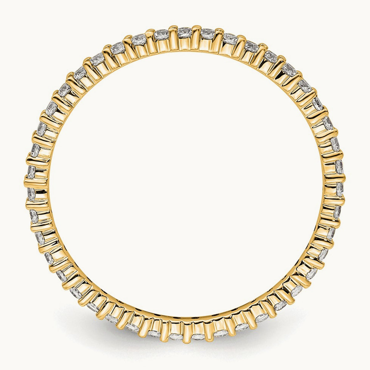 Polished Shared Prong Diamond Eternity Band — 14K Yellow Gold, 0.5 ct, 9
