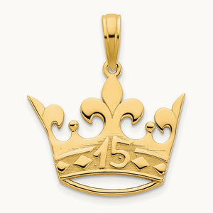 15 Crown Pendant, 14K