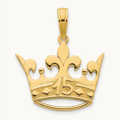 15 Crown Pendant, 14K