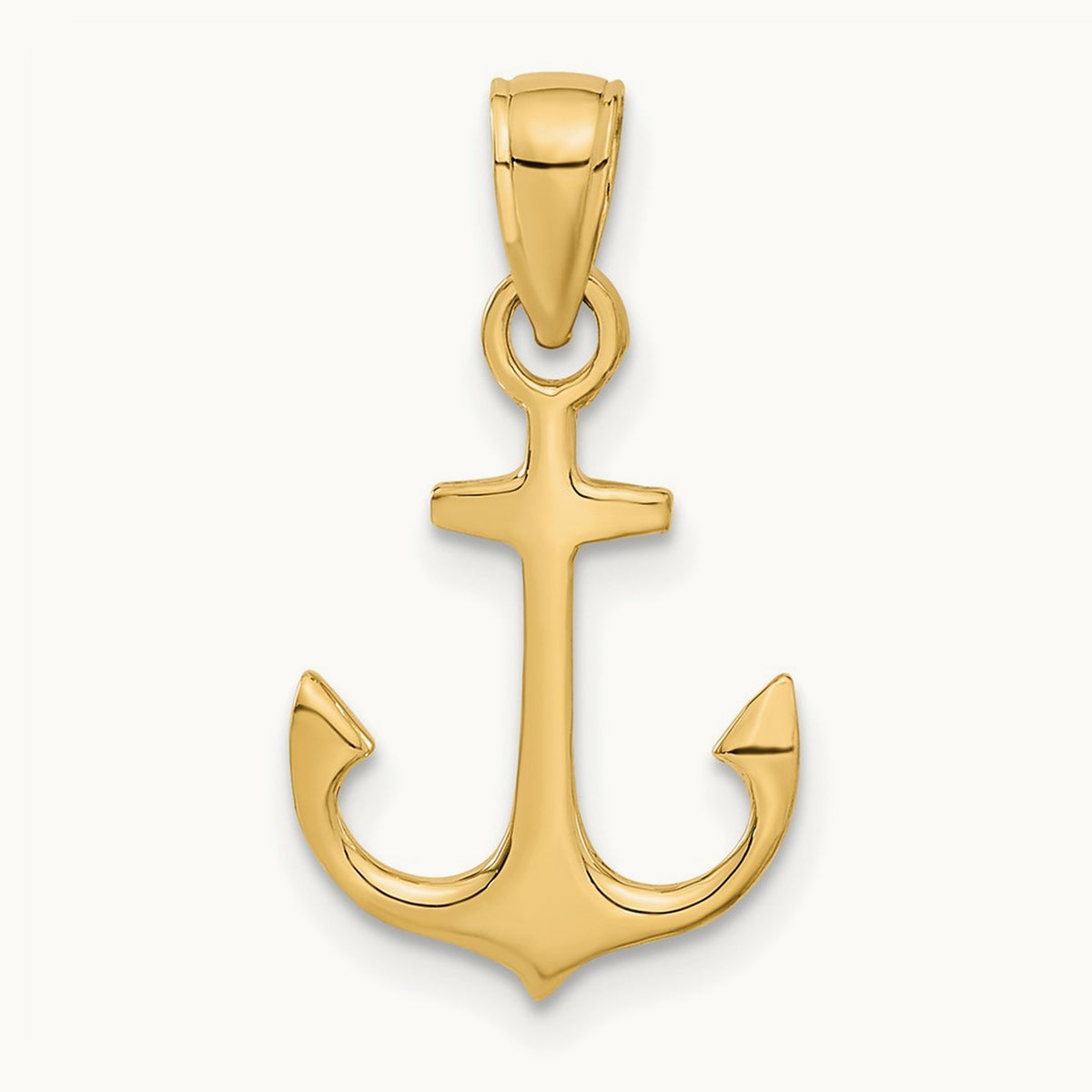 Anchor Pendant — 14K Yellow Gold
