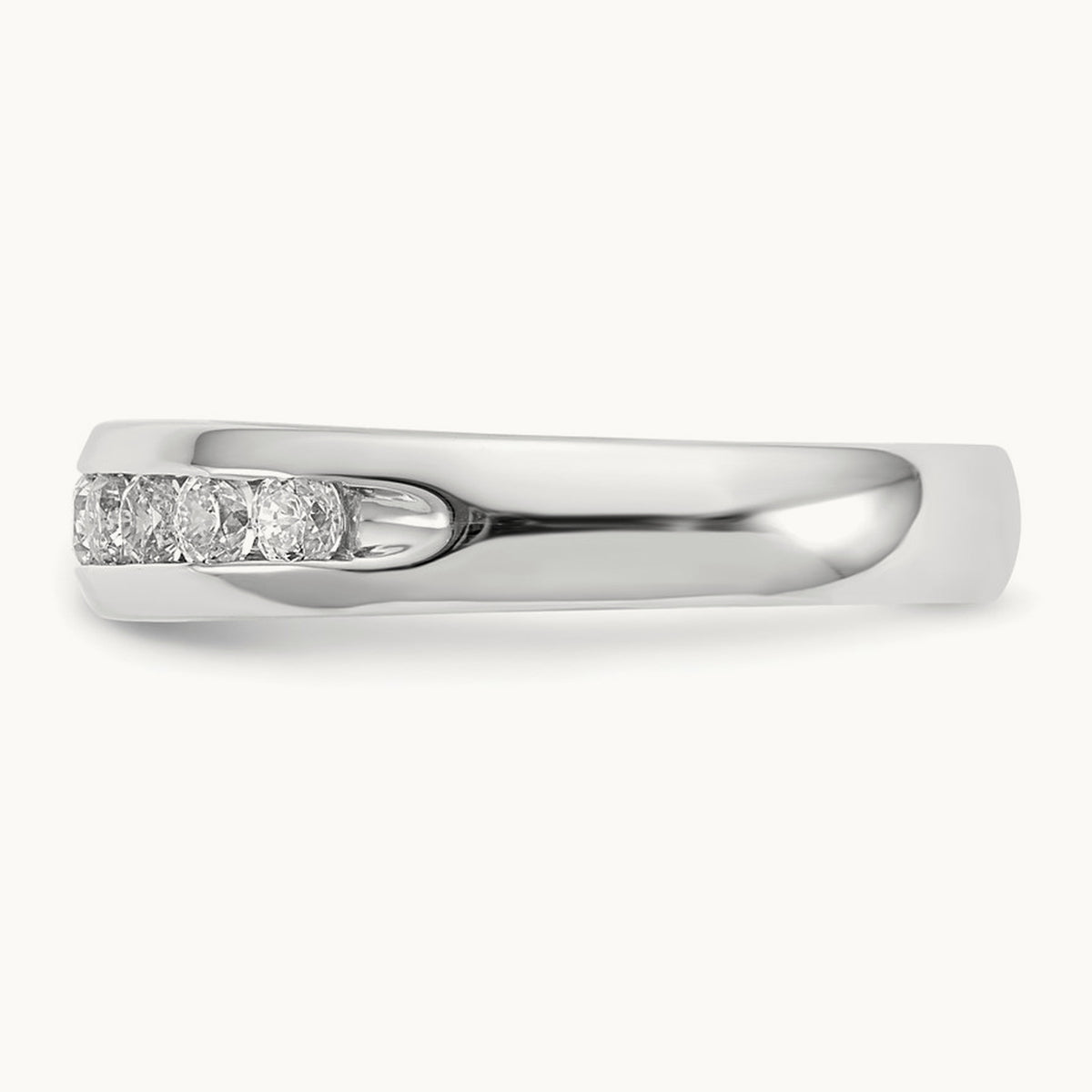 11-Stone Diamond Channel Band, 14K White Gold