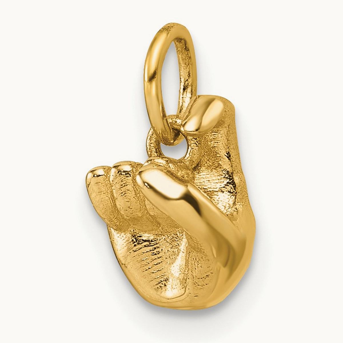 American Sign Language Alphabet Fingerspelling Sign X Pendant, 14K