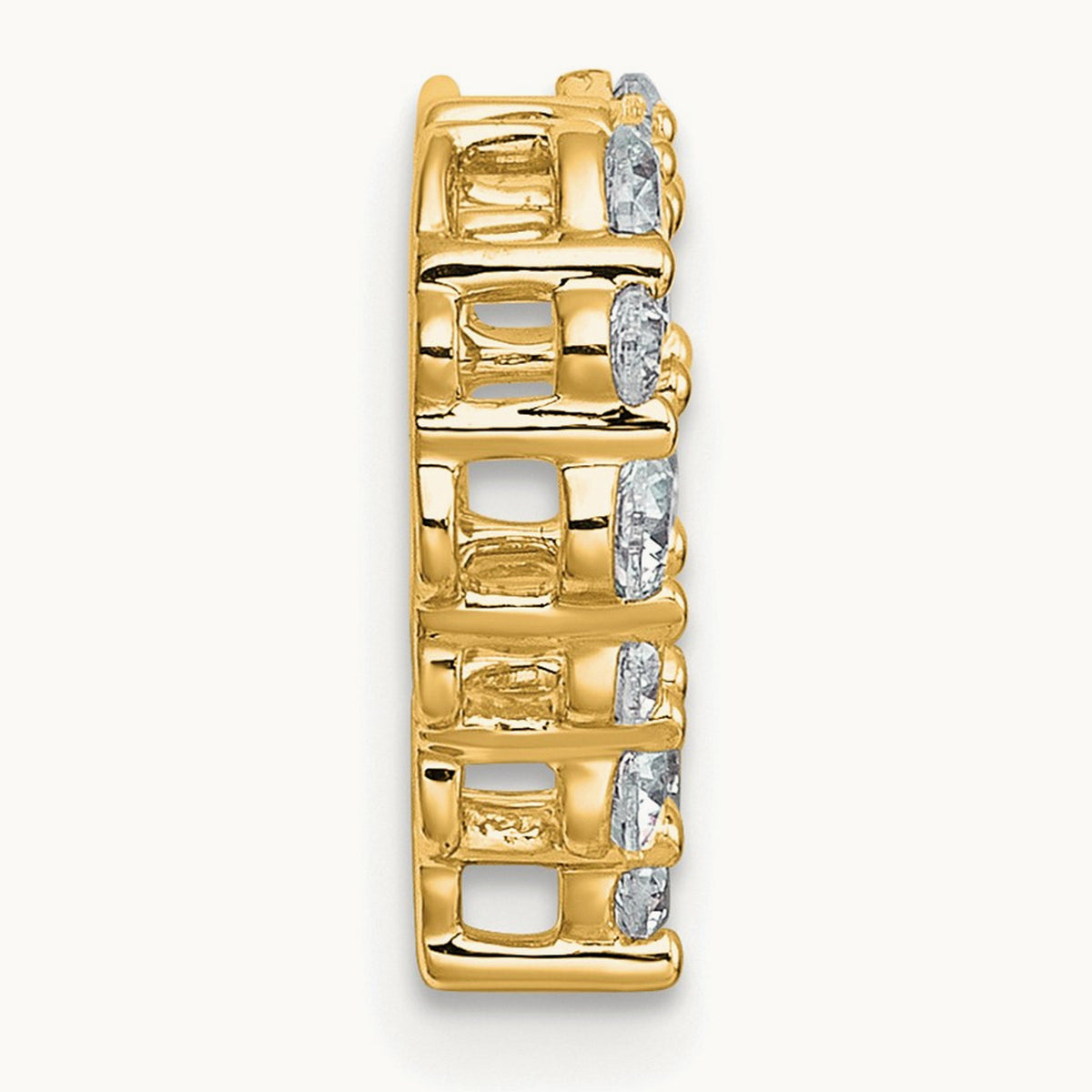 Heart Chain Slide Pendant, 0.50 ct tw Lab-Grown Diamond — 14K Yellow Gold