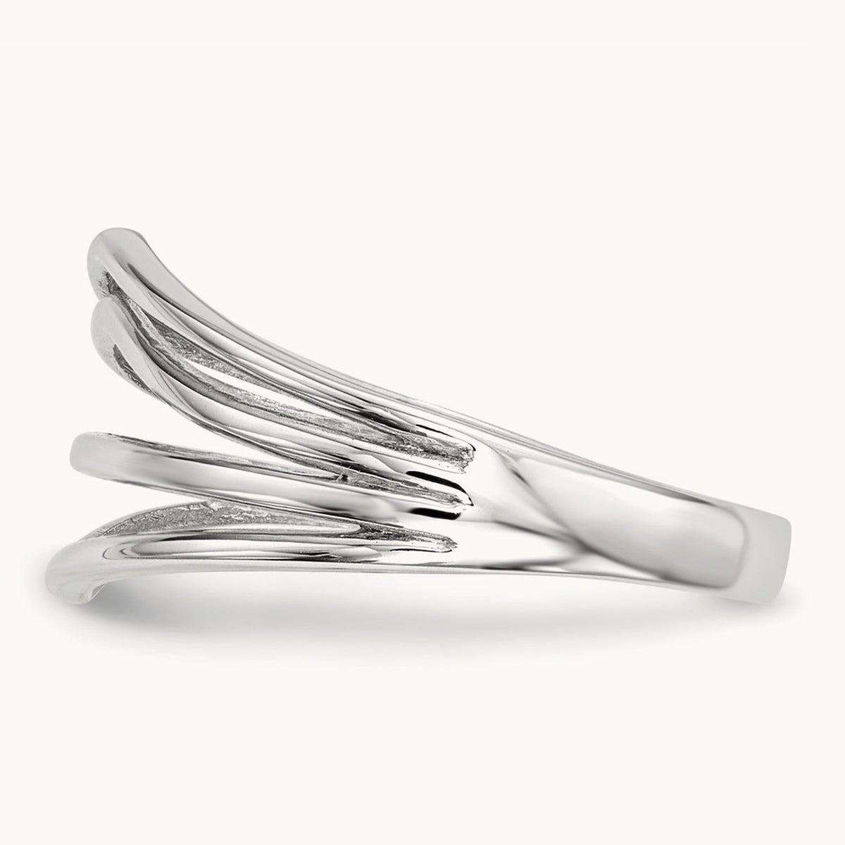 Polished 4-Bar Ring — 14K White Gold, 7