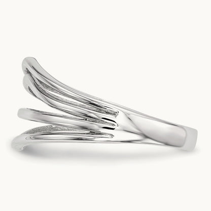 Polished 4-Bar Ring — 14K White Gold, 7