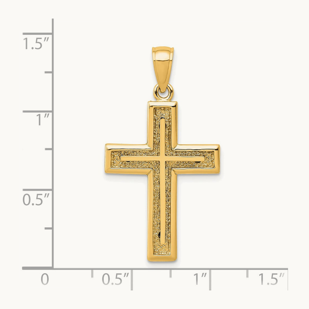 2-D Cross Charm — 14K Yellow Gold